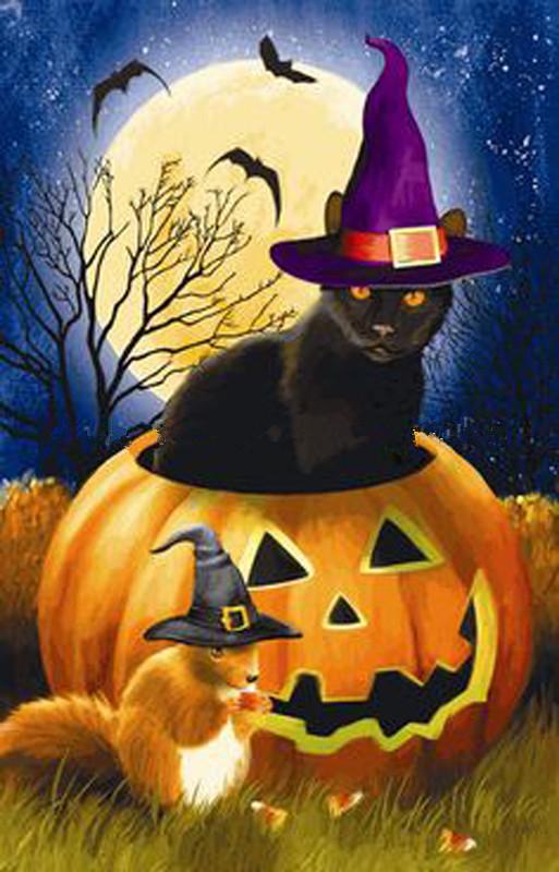 513x800 Diy Cat Diamond Painting I Love Cat Socks Com - Halloween Cat Painting