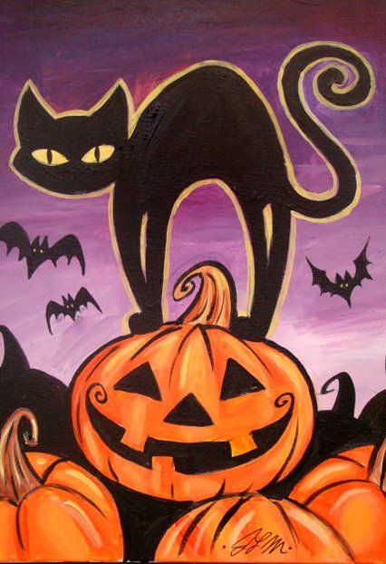 426x622 Halloween Cat - Halloween Cat Painting