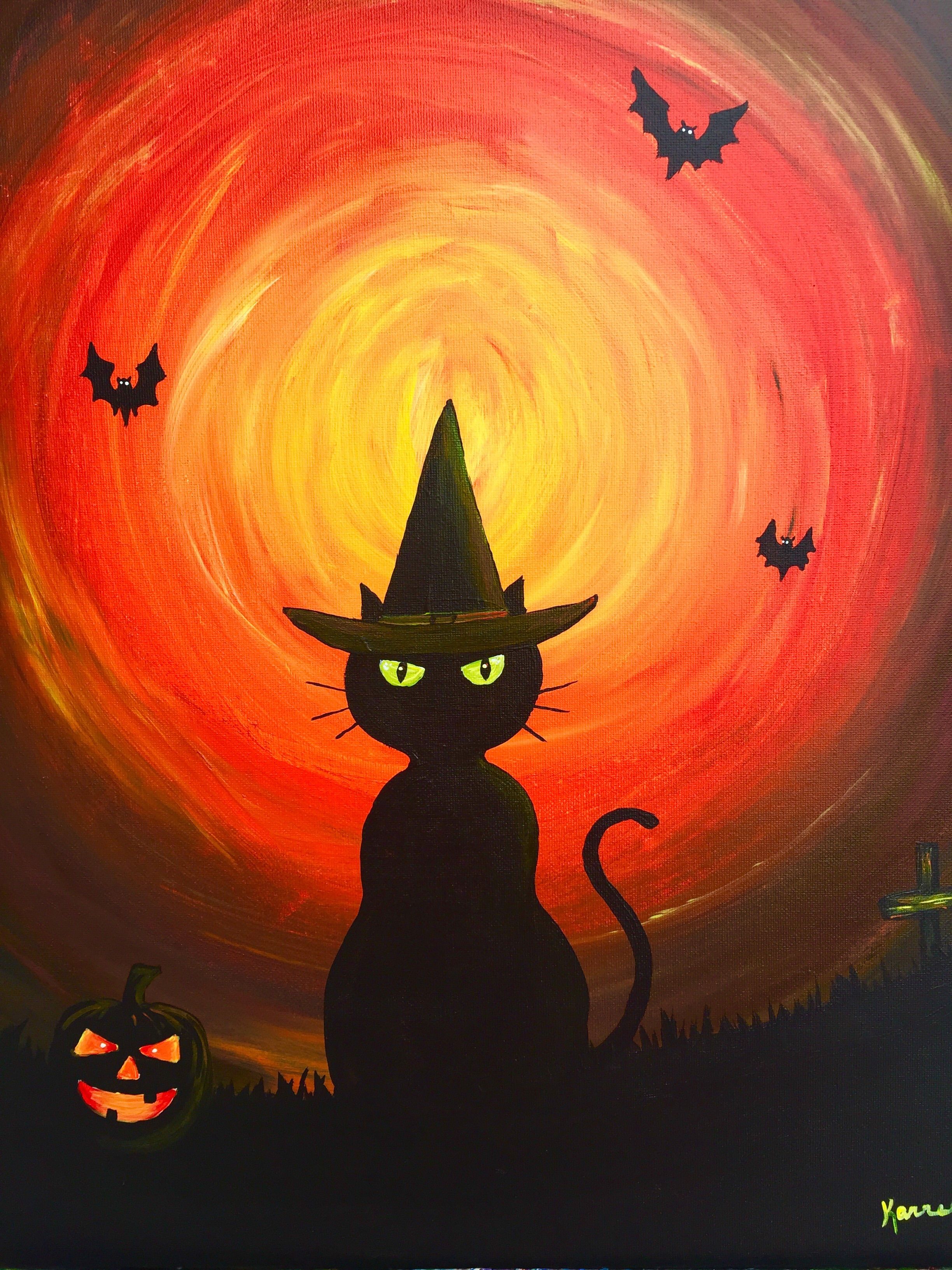 2448x3264 Paint Nite. Drink. Paint. Party! We Host Painting Events - Halloween Cat Painting