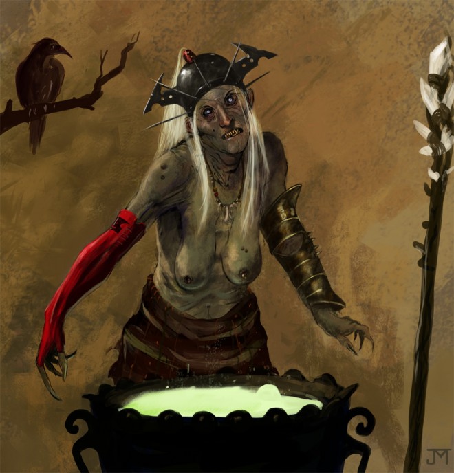 660x688 Beautiful Halloween Witch Paintings For Your Inspiration World - Halloween Painting