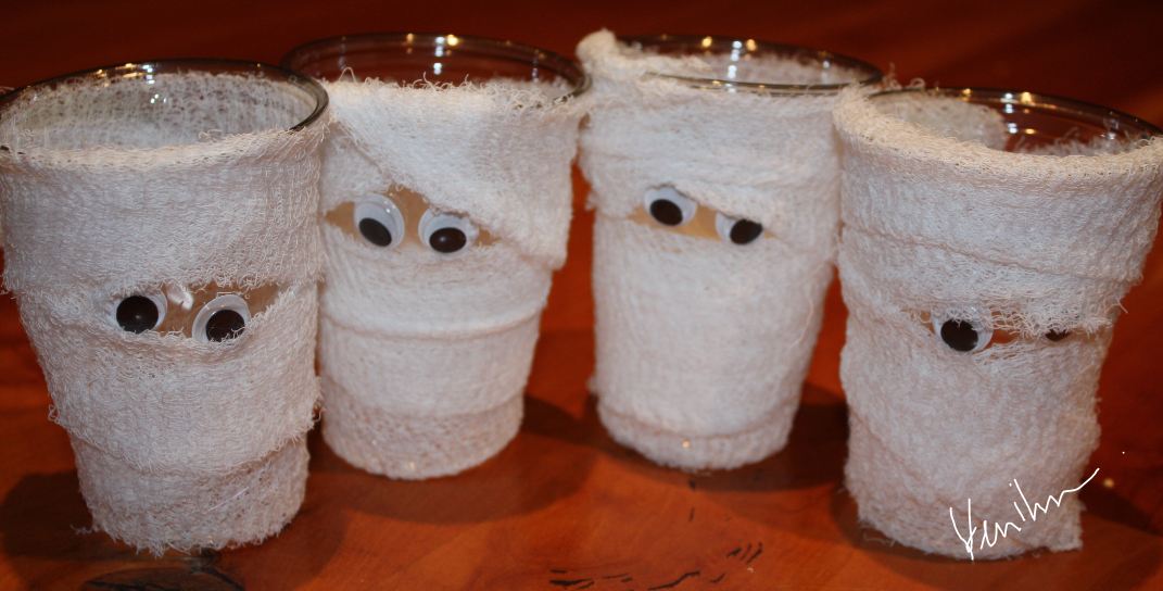 1071x544 Halloween Arts Crafts Mummy Cup Pencil Treat Holders - Halloween Painting Activities