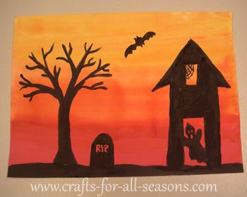 350x280 Spooky Painting Two Day Art Project That The Kids Will Love - Halloween Painting For Kids