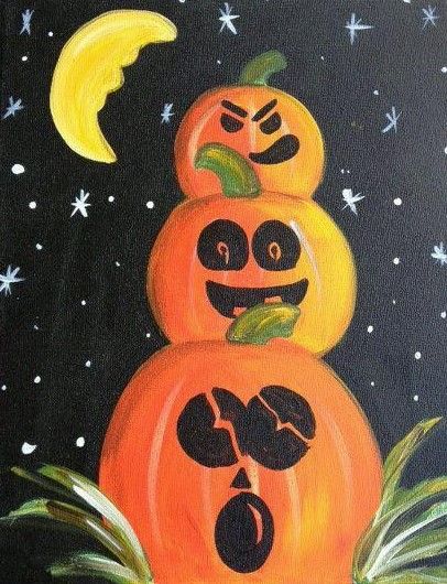 406x530 Painting Parties Canvas Painting Paintings - Halloween Painting On Canvas