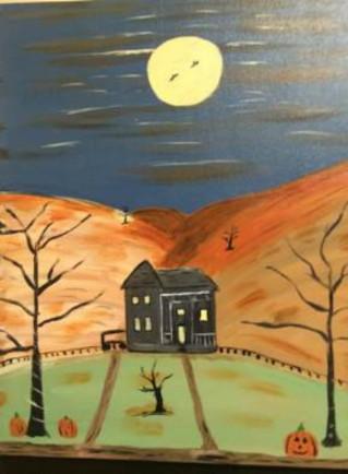 319x434 Painting Class For Wine, Paint, Canvas - Halloween Painting On Canvas