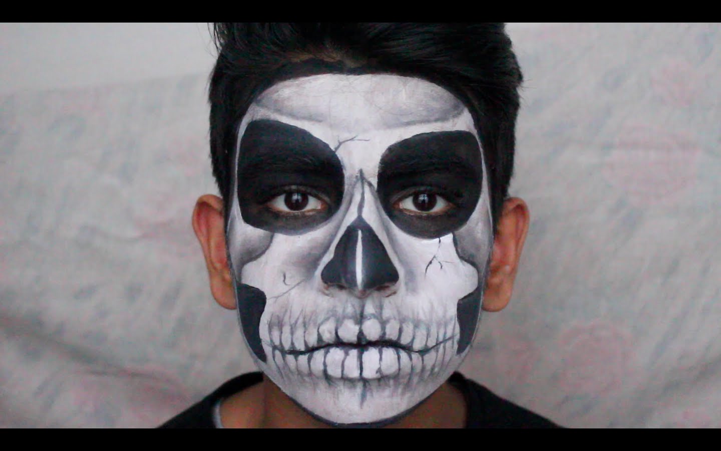 1440x900 Halloween Skull Makeup Using Face Paint Tutorial Thuri Makeup - Halloween Skull Painting