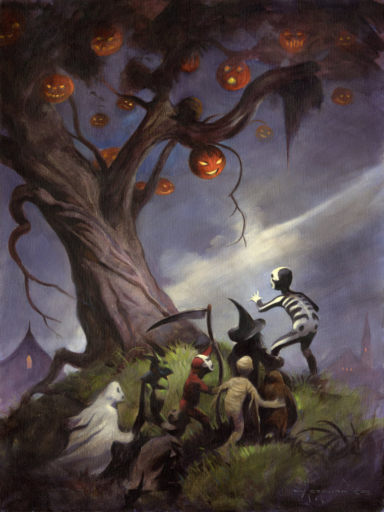 774x1032 The Halloween Tree By Themikehoffman - Halloween Tree Painting