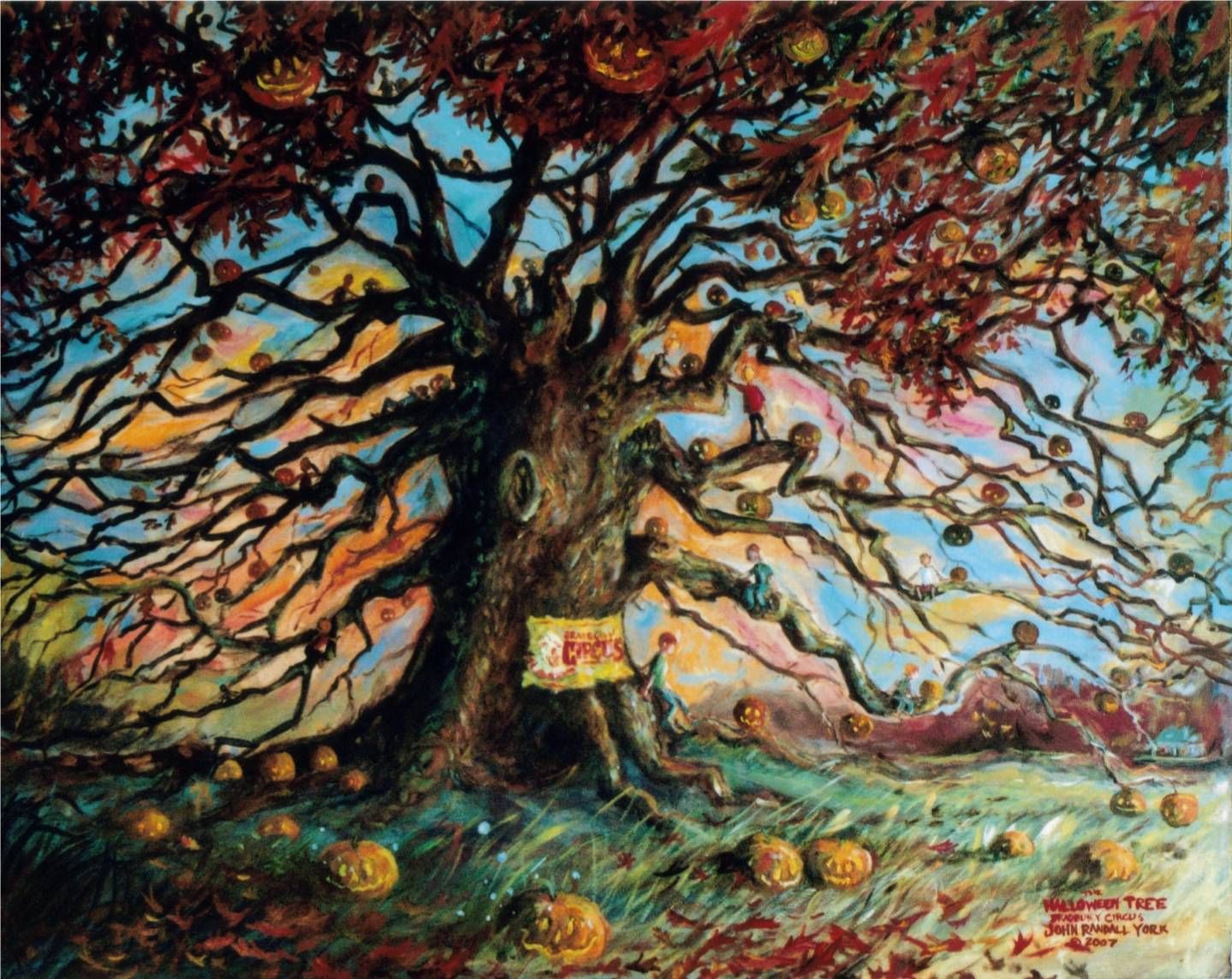 1439x1144 The Halloween Tree Is A 1972 Fantasy Novel By American Author Ray - Halloween Tree Painting