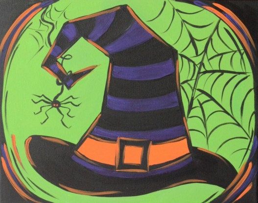 527x416 Witch Hat Halloween Painting 16x20 Witches, Etsy And Paintings - Halloween Witch Painting