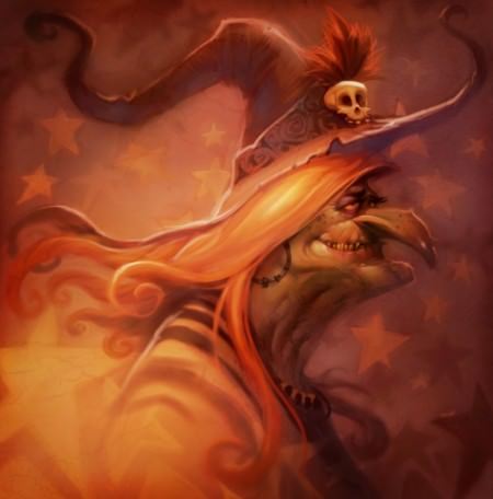 450x456 Funny Halloween Witch Photoshop Humor Digital Painting Skull - Halloween Witch Painting