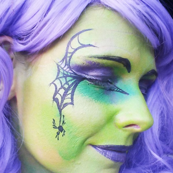 600x600 Cute Witch Face Painting For Halloween - Halloween Witch Painting
