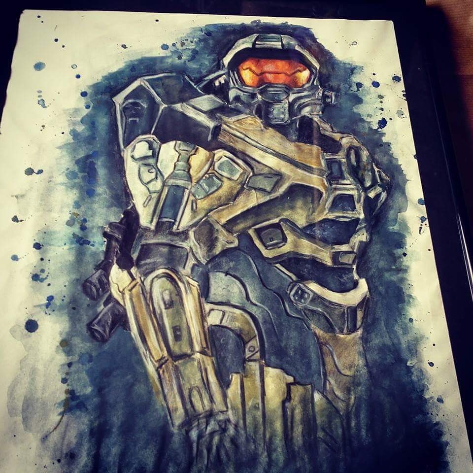 960x960 I Lost My Boyfriend To Halo 5 So Here Is A Painting I Did Of Halo - Halo Painting