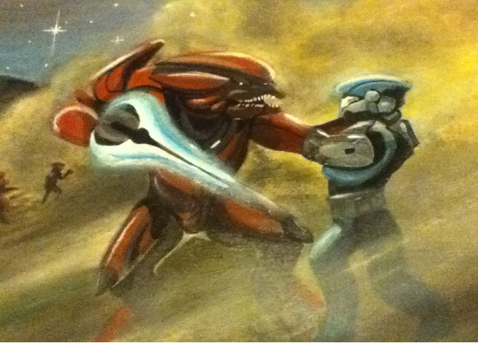 671x481 Halo Reach Canvas Painting By Cinder011 - Halo Painting