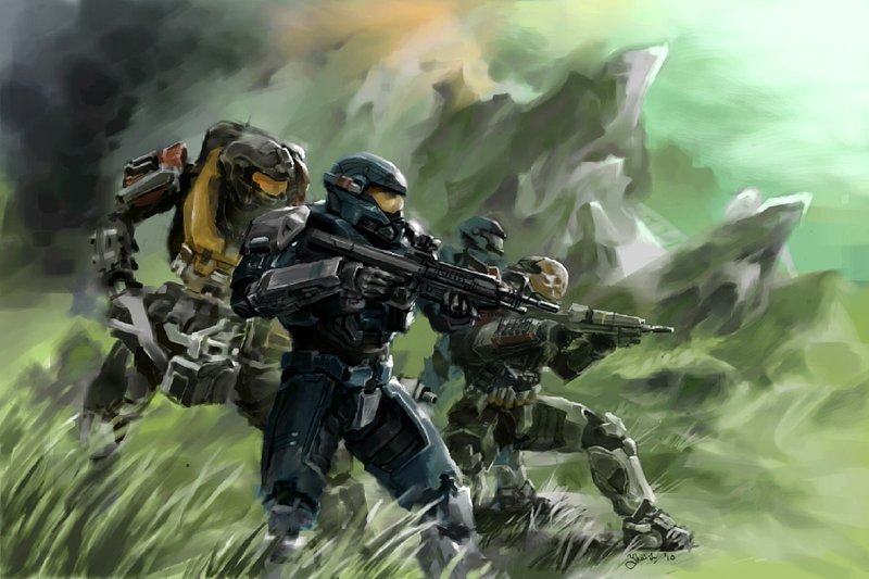 800x533 Halo Reach Noble Team By Justinian84 - Halo Reach Painting
