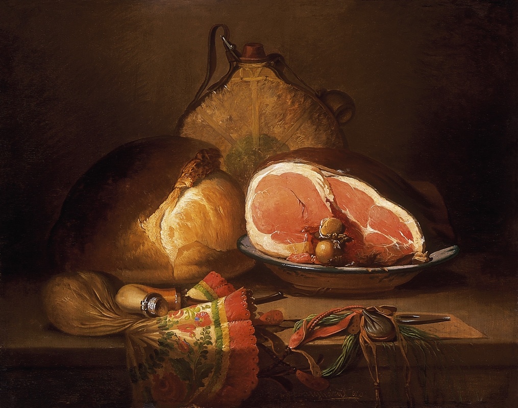 1015x799 Still Life With Ham 1870.jpg - Ham Painting