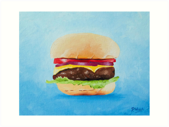 549x413 Hamburger Oil Painting Art Prints By Freshpressed Redbubble - Hamburger Painting