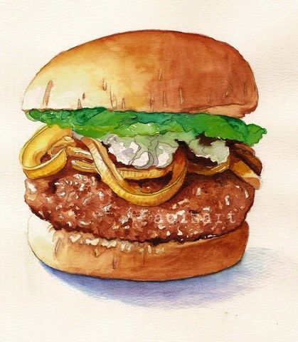 419x480 Hamburger Painting Sapainting - Hamburger Painting