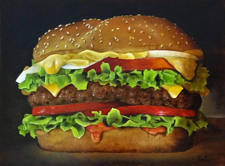 770x568 Saatchi Art Hamburger Painting By George Calis - Hamburger Painting