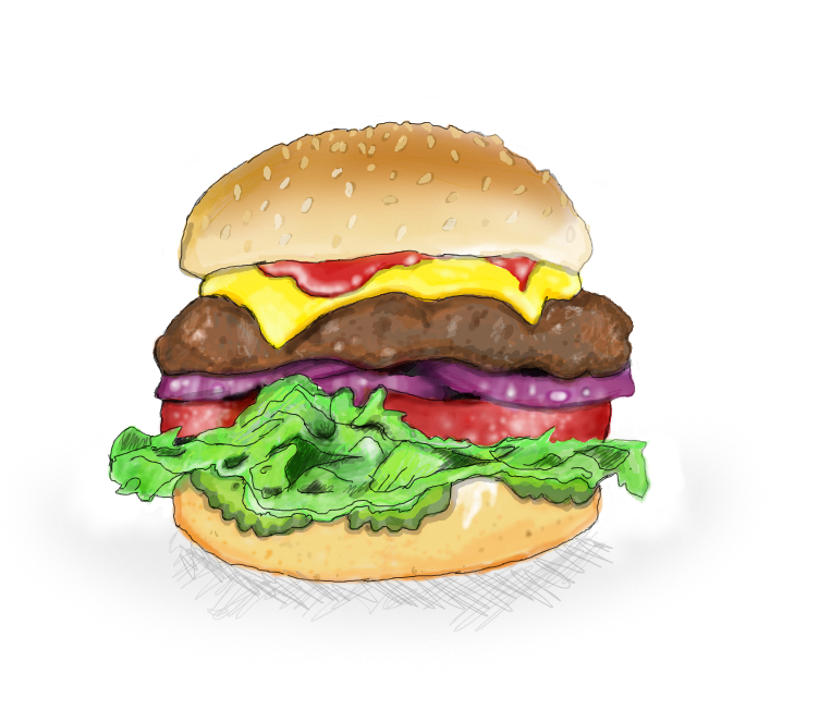752x652 Hamburger - Hamburger Painting