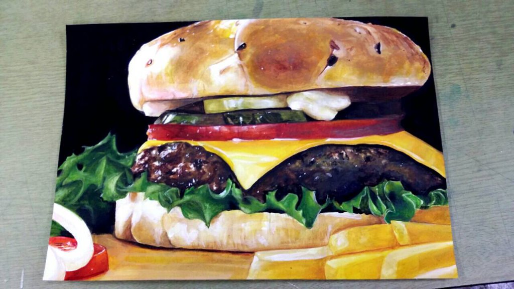 1024x576 Hamburger Painting By Tkxt - Hamburger Painting