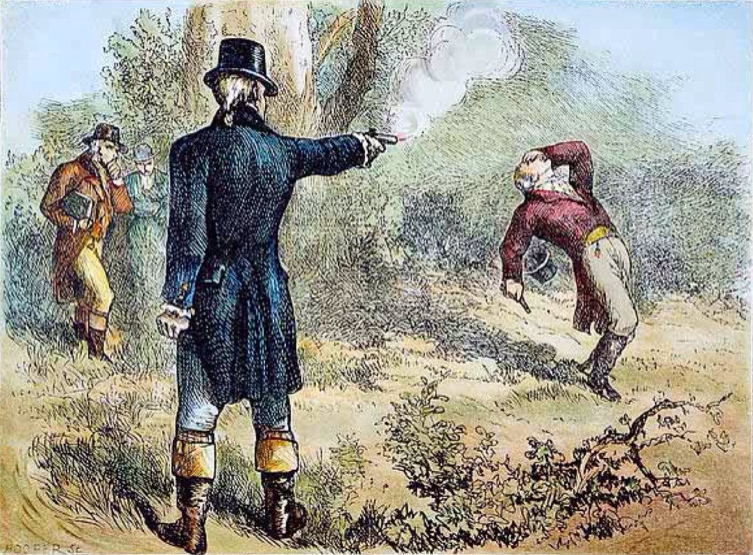 1085x800 Duel Between Alexander Hamilton And Aaron Burr - Hamilton Burr Duel Painting