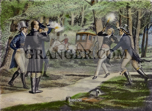 500x366 Image Of Hamilton Burr Duel, 1804. - Hamilton Burr Duel Painting