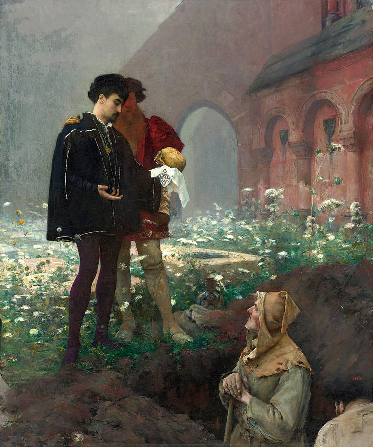 752x900 Hamlet And The Gravediggers Painting By Pascal Adolphe Jean Dagnan - Hamlet Painting