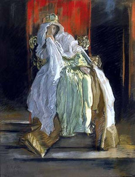 460x600 The Queen In Hamlet By Edwin Austin Abbey - Hamlet Painting