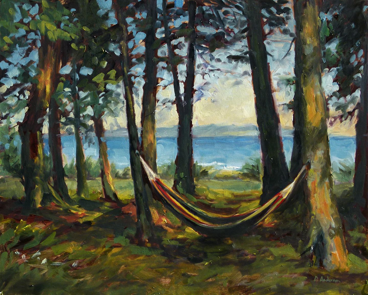 1440x1153 Oil Painting Of A Hammock Big Bay, Paintings And Oil - Hammock Painting