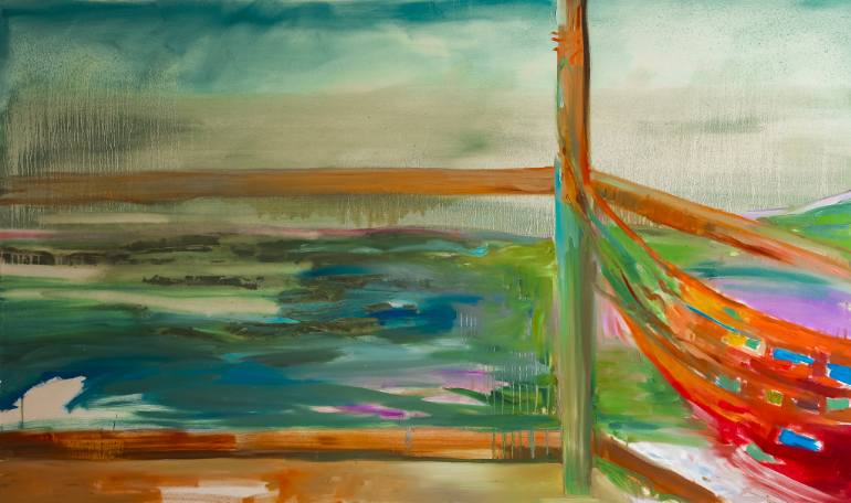 770x456 Saatchi Art Hammock With Sea View Painting By Anita Gryz - Hammock Painting