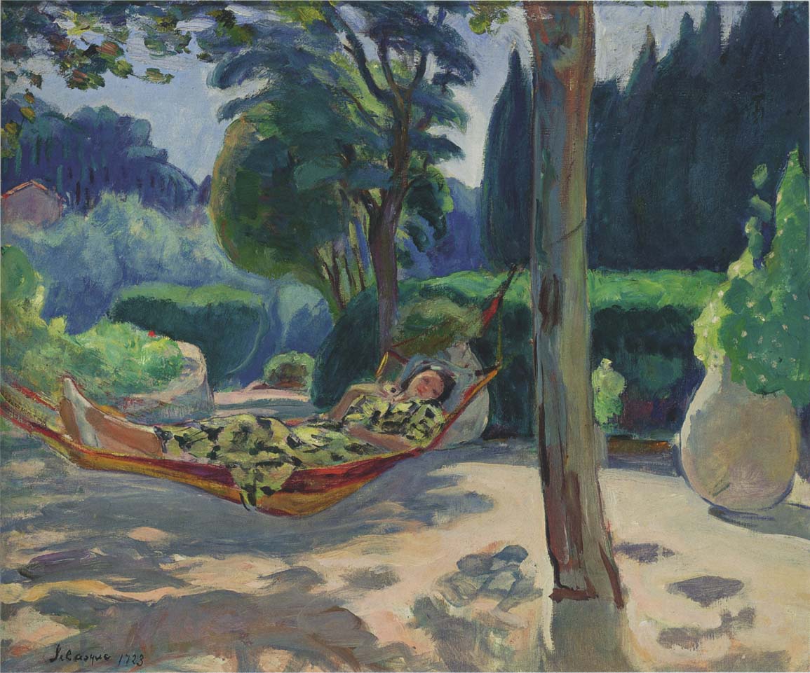 1155x961 Young Woman On A Hammock Painting Henri Lebasque Oil Paintings - Hammock Painting