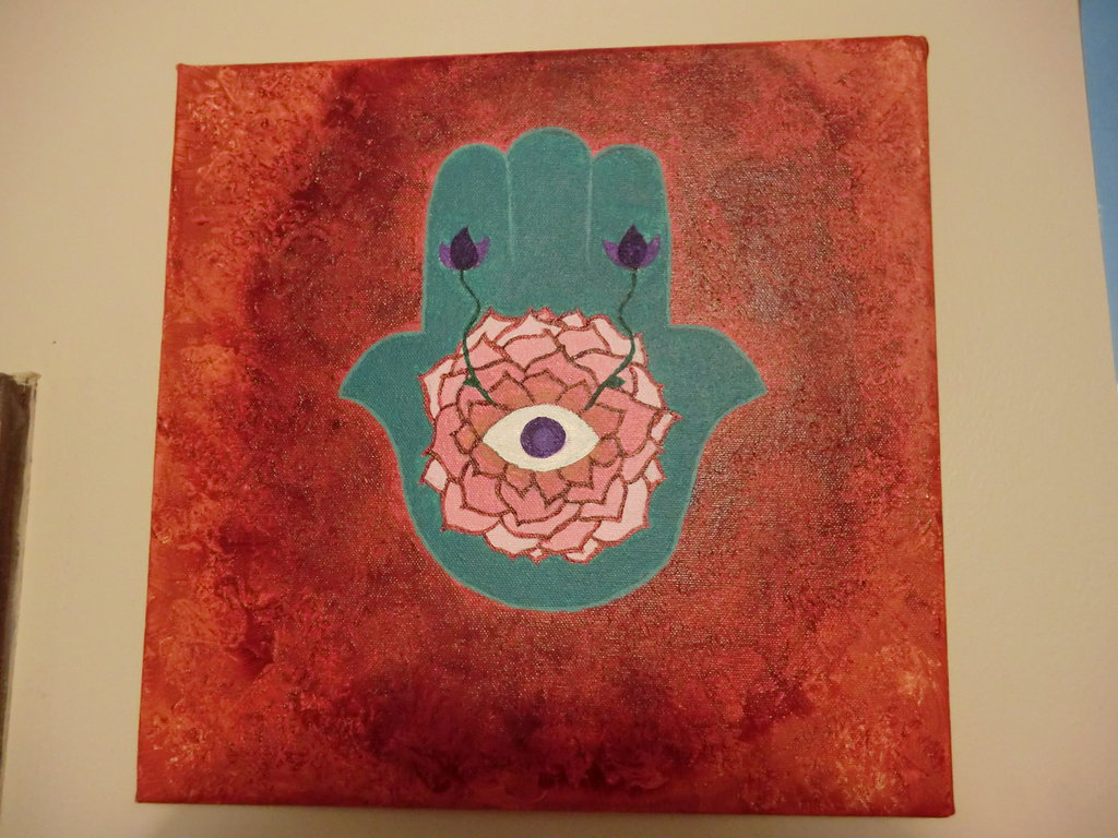 1024x768 Hamsa Hand Painting By Dotclanajd - Hamsa Hand Painting