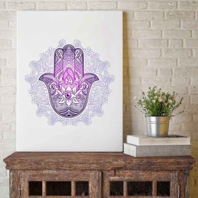 640x640 Hand Drawn Hamsa Hand Wall Art Poster Canvas Prints , Hamasa Hand - Hamsa Hand Painting