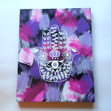 354x354 Hippie Hamsa Hand Evil Eye Bohemian From Starrjoy16 On Etsy - Hamsa Hand Painting