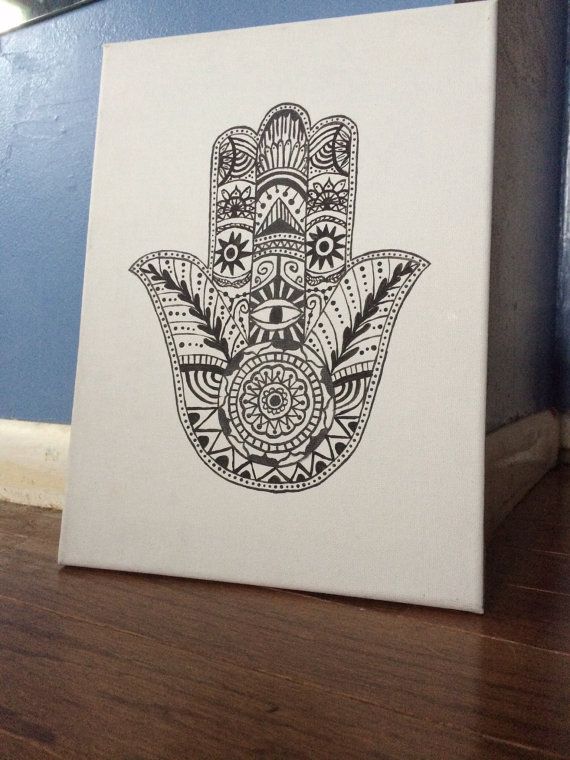 570x760 Black And White Hamsa Hand Canvas Painting Gifts - Hamsa Hand Painting
