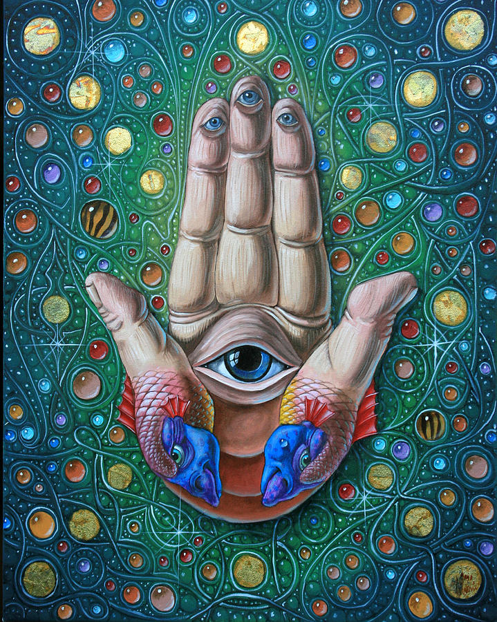 719x900 Hamsa Painting By Victor Molev - Hamsa Painting