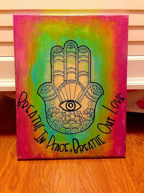 570x760 Love This Background Technique, Composition Of Main Image, Amp Color - Hamsa Painting