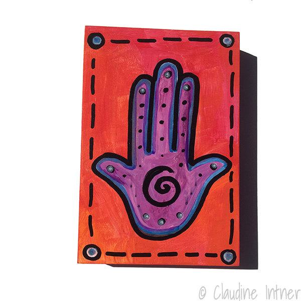 600x600 Purple Hamsa Painting - Hamsa Painting