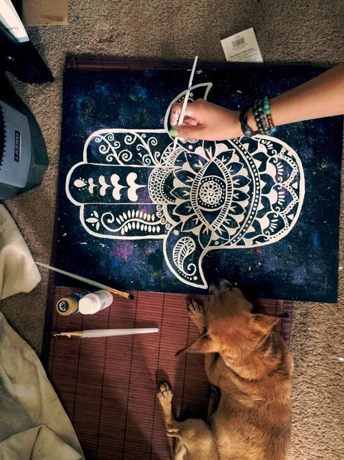 500x667 Art, Bohemian, Boho, Creative, Draw, Drawing, Hamsa, Painting, Pet - Hamsa Painting