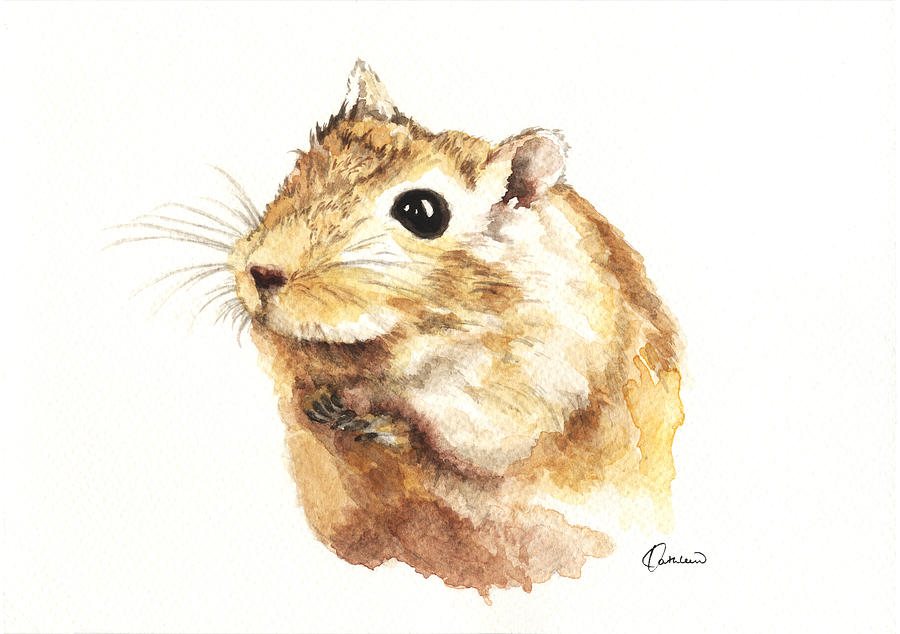 900x634 Hamster Painting By Kathleen Wong - Hamster Painting