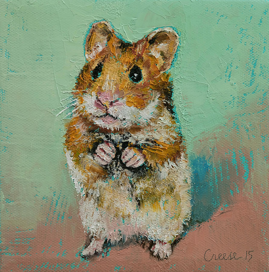 890x900 Hamster Painting By Michael Creese - Hamster Painting