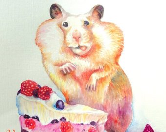340x270 Hamster Painting Etsy - Hamster Painting