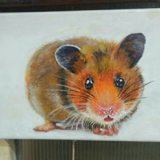 640x640 Hamster ~acrylic Painting, Design Amp Craft, Artwork On Carousell - Hamster Painting
