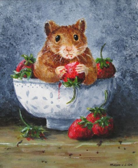 474x578 I Am Sweet On You, Painted On A Wooden Heart, Original Acrylic By - Hamster Painting