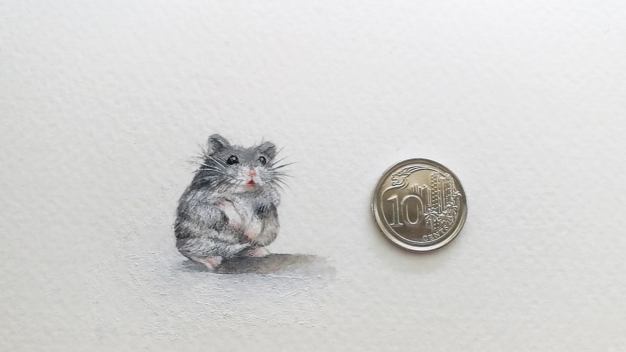 1280x720 Tiny Hamster Painting Watercolour - Hamster Painting