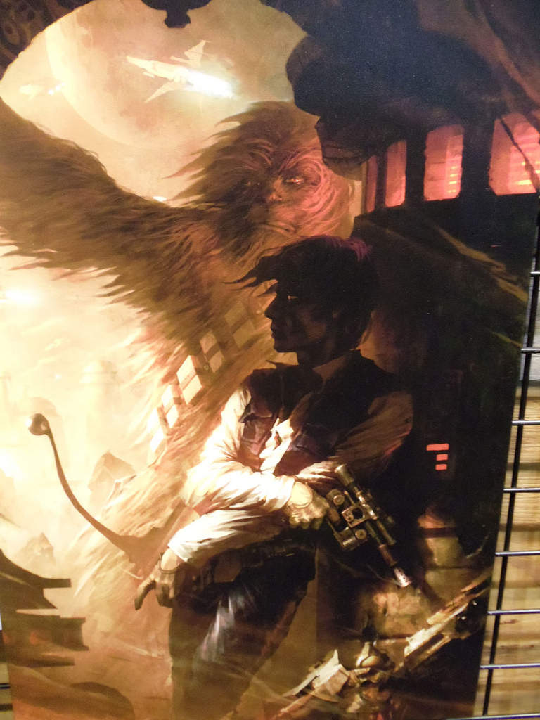 768x1024 Han Solo Amp Chewbacca Vs Bane Amp Catman - Han Solo Painting