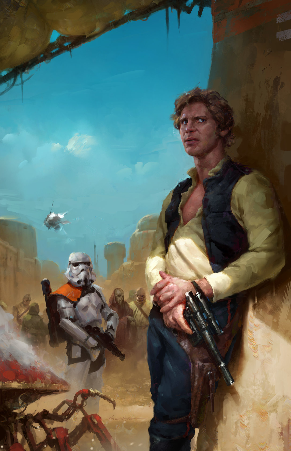 1241x1920 Artstation - Han Solo Painting