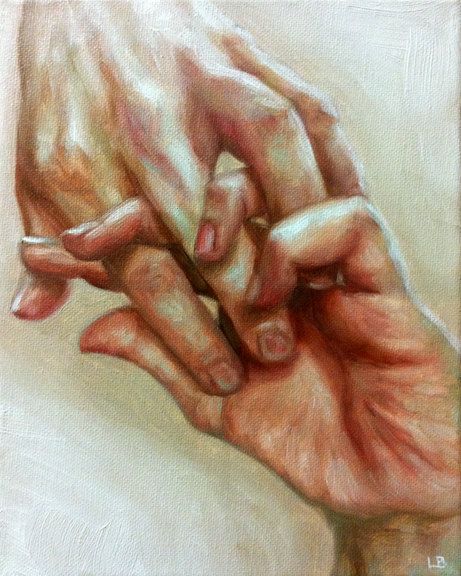 461x576 Original Oil Painting Hand In Hand Oil, Paintings - Hand In Hand Painting