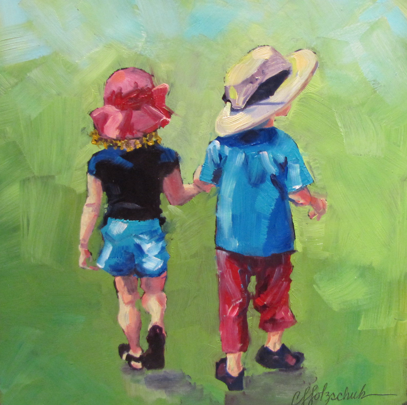 1586x1577 Christine Holzschuh - Hand In Hand Painting
