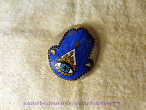 300x225 Ooak Hand Painted Rock Stone Art - Hand Of Fatima Painting