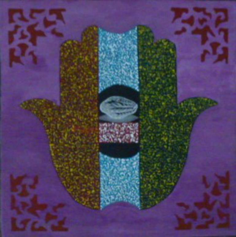 770x773 Saatchi Art Hand Of Fatima Painting By Hicham Elmoutaghi - Hand Of Fatima Painting